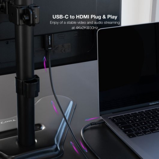 Nanocable Cable Conversor USB-C a HDMI 1.4 4K 30Hz 1.8m Negro