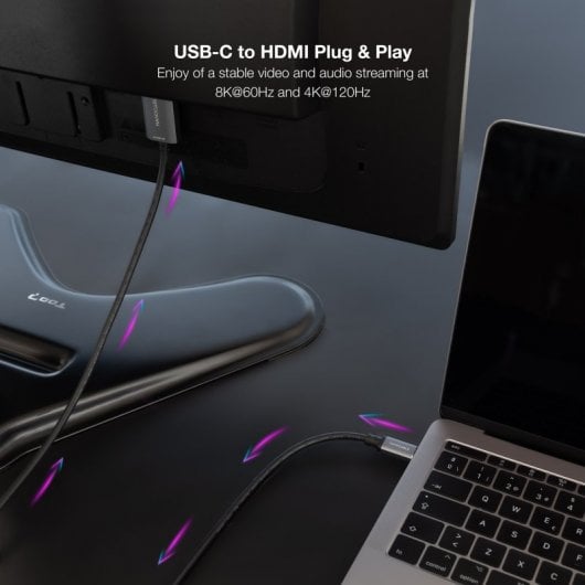 Câble convertisseur Nanocable USB-C vers HDMI 2.1 8K 60 Hz 1,8 m Noir