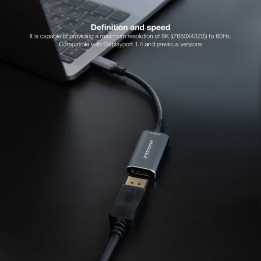 Nanocable Cabo Conversor USB Tipo-C Macho para DisplayPort Fêmea 15cm Cinzento