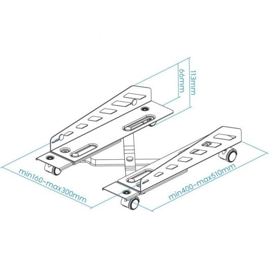TooQ UMCS0024-B CPU-Ständer mit Rollen bis zu 25 kg