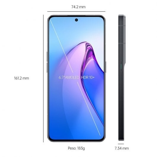 OPPO Reno 8 Pro 17 cm (6.7") Double SIM Android 12 5G USB Type-C 8 Go 256 Go 4500 mAh Noir