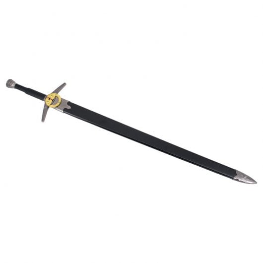 Amont Replik des Schwertes von Geralt De Rivia The Witcher mit schwarzer Lederscheide, 121,5 cm