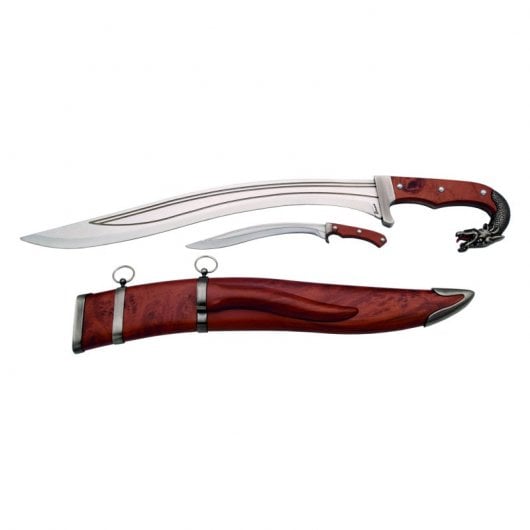 Amont Replica Falcata Dragon Daga con coltello 43,5 cm