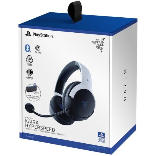 Casque de jeu sans fil Razer Kaira HyperSpeed pour PS4/PS5 Blanc