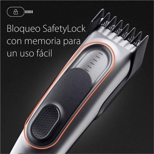 Tondeuse Homme Braun HC7390 sans Fil 17 Longueurs 50min 2 Sabots Lavable