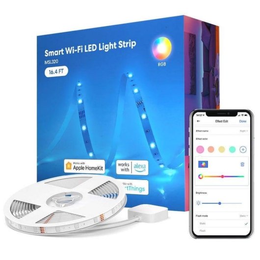 Tira LED Inteligente WiFi RGB Meross MSL320HK EU 2x5m HomeKit Google Alexa