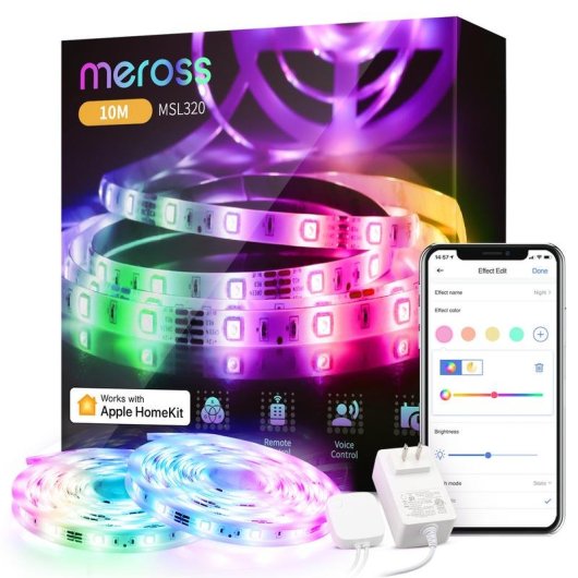 Tira LED Inteligente WiFi RGB Meross MSL320HK EU 2x5m HomeKit Google Alexa
