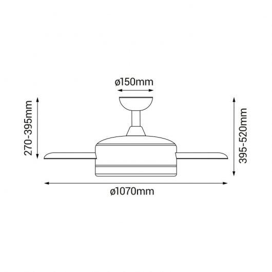 Sulion Bombay L Ventilador de Techo con Luz LED 22W 107cm Palas Reversibles Blanco