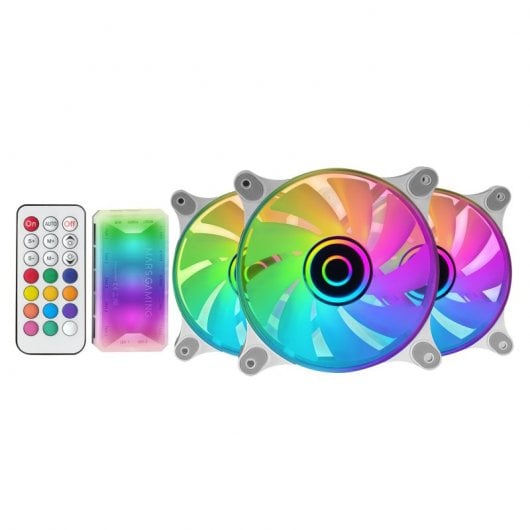 Mars Gaming MF-3DKIT Kit 3x Ventoinhas ARGB 12cm Espelho Infinito Brancas