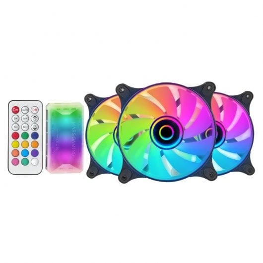 Mars Gaming MF-3DKIT Kit 3x Ventoinhas ARGB 12cm Espelho Infinito Pretas