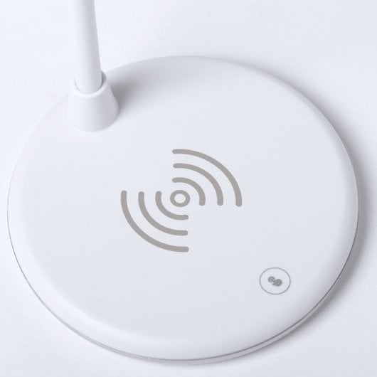 Klack Candeeiro de Mesa com Carregador Qi e Altifalante Bluetooth Branco