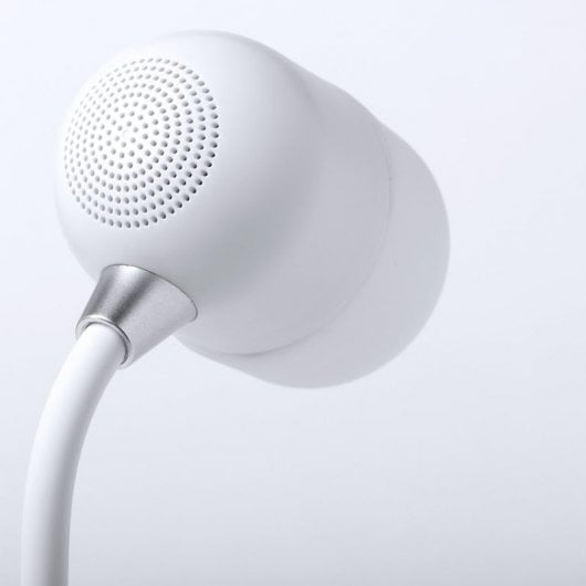 Klack Candeeiro de Mesa com Carregador Qi e Altifalante Bluetooth Branco