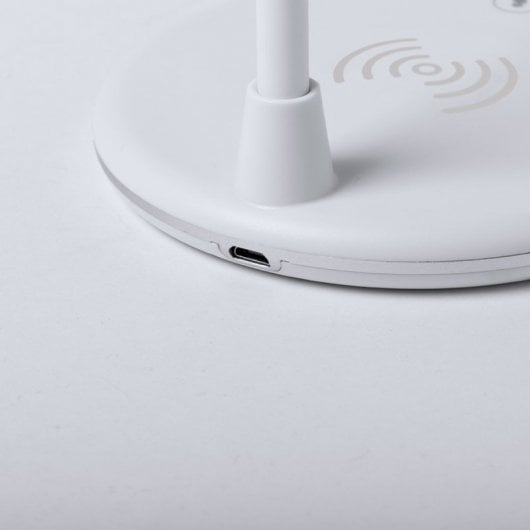 Klack Candeeiro de Mesa com Carregador Qi e Altifalante Bluetooth Branco