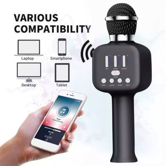 Klack Micrófono Inalámbrico para Karaoke Negro