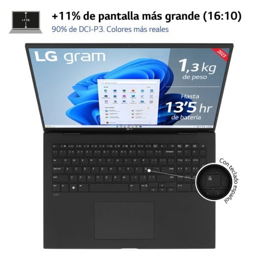 LG Gram 17Z90R-E.AD75B Intel Evo Core i7-1360P/32GB/512GB SSD/RTX 3050/17"