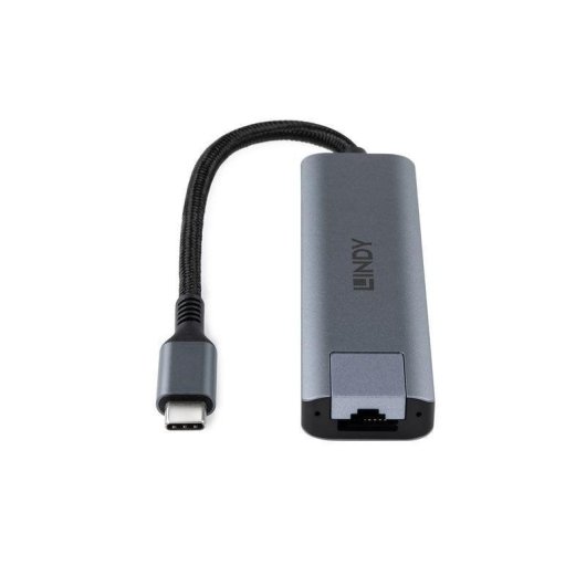 Lindy Hub USB 3.2 Gen 2 aluminio gris 4 puertos 10 Gbps con Ethernet tipo C y A