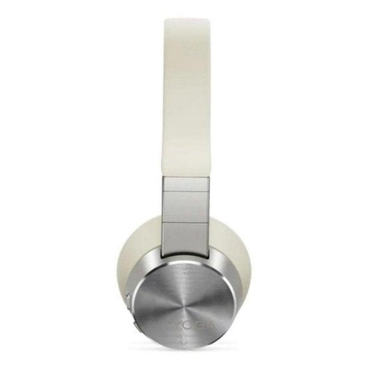 Auriculares Lenovo Yoga sem fios Bluetooth com Cancelamento Ativo de Ruído, microfone e cabo USB-C, cor mica branco