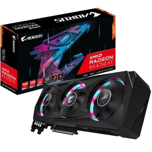 Carte Graphique Gigabyte AORUS Radeon RX 6750 XT Elite 12GB GDDR6