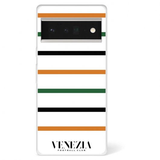 Funda Para Google Pixel 6 Pro Del Venezia Fondo Blanco Rayas - Licencia Oficial Venezia Football Club