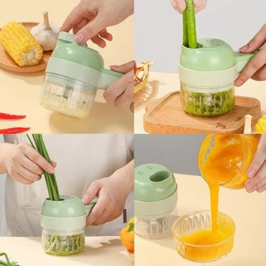 Klack Corta Verduras Eléctrico Multifunción 4 en 1