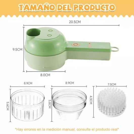 Klack Corta Verduras Eléctrico Multifunción 4 en 1