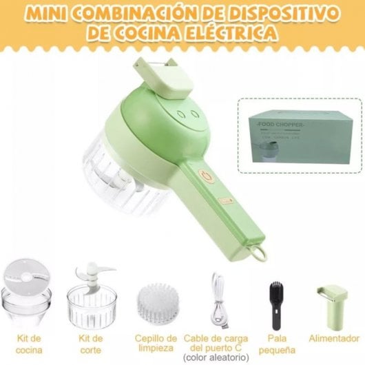 Klack Corta Verduras Eléctrico Multifunción 4 en 1