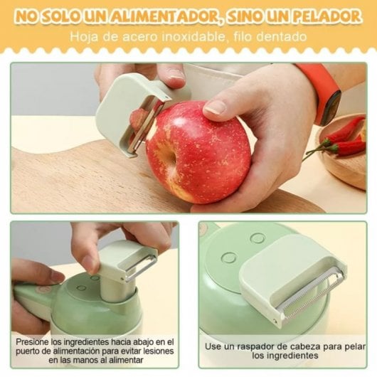 Klack Corta Verduras Eléctrico Multifunción 4 en 1
