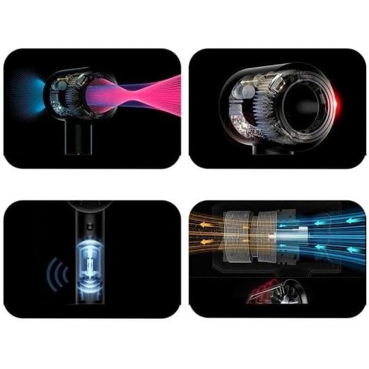 Secador de Cabelo Profissional Klack Súper Hair Dryer Lite 1800W 3 Velocidades Tecnologia Iónica Silencioso com Boquilha Alisadora