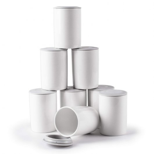 Duronic P8YM2 Set Di 8 Vasetti In Ceramica Da 125 Ml – Ricambio Per Yogurtiere YM1 E YM2, Con Coperchi Ermetici