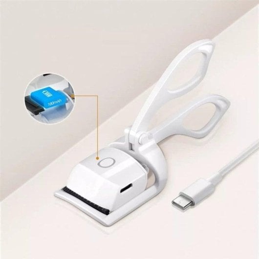 Enrolador de Pestanas Elétrico Klack 2 Modos de Temperatura Recargável Branco