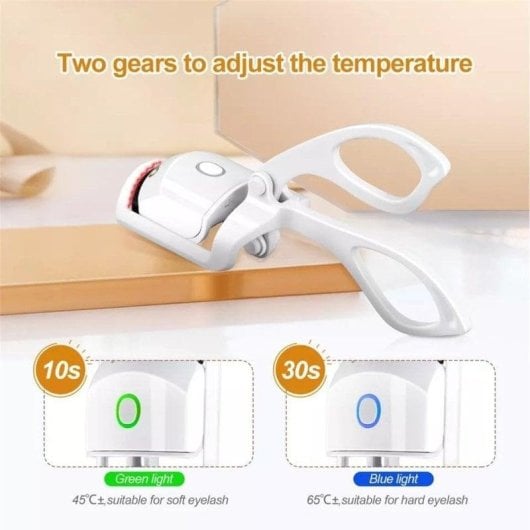 Enrolador de Pestanas Elétrico Klack 2 Modos de Temperatura Recargável Branco