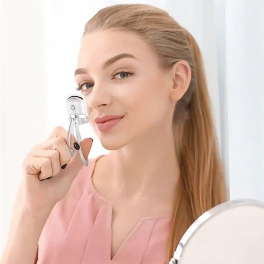 Enrolador de Pestanas Elétrico Klack 2 Modos de Temperatura Recargável Branco