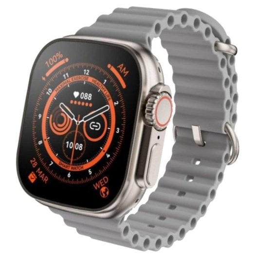 Klack X8 Ultra Bluetooth 49mm Ecrã HD Titânio Cinzento Resistente à água IP67 SpO2 Monitor de sono