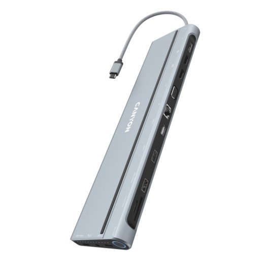 Canyon Docking Station USB-C Multipuerto 14 en 1 Gris