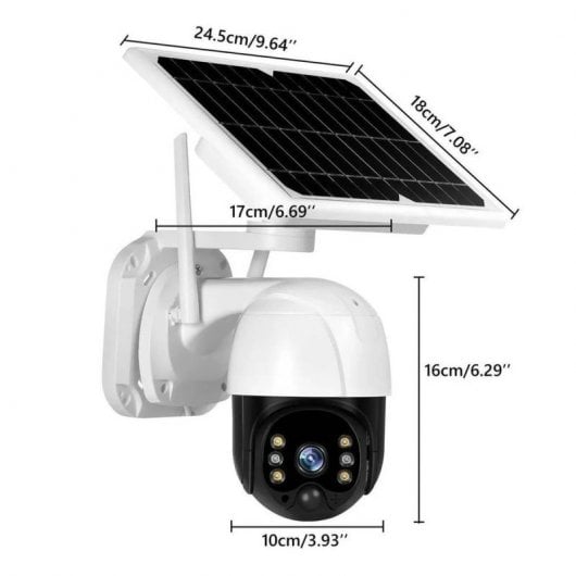 Klack Cámara de Vigilancia WiFi con Visión Nocturna y Panel Solar