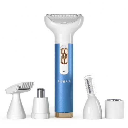 Ailoria Evapore Set Depiladora USB con Diferentes Cabezales Azul