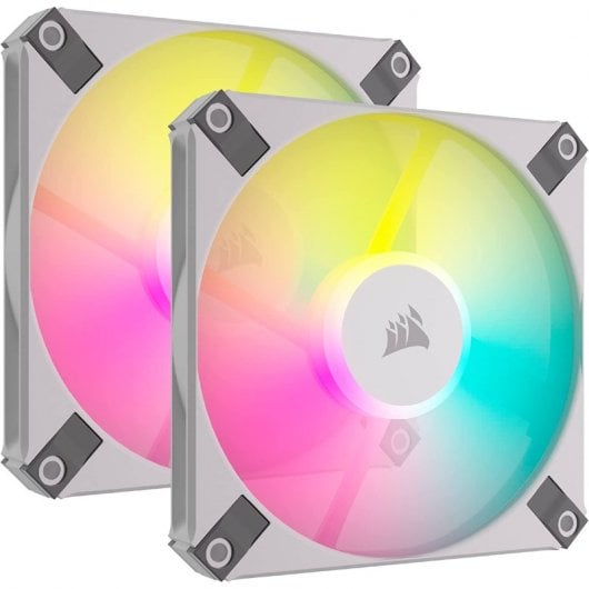 Corsair AF120 RGB Slim Kit da 2 Ventole con Cuscinetto Fluido Dinamico PWM 120 mm Bianco