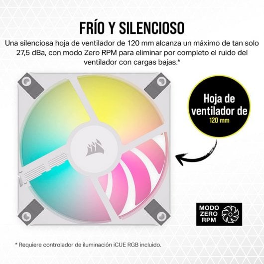 Corsair AF120 RGB Slim Kit da 2 Ventole con Cuscinetto Fluido Dinamico PWM 120 mm Bianco