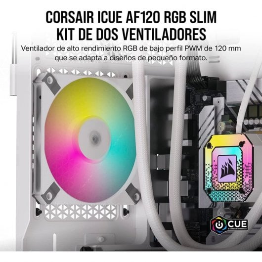 Corsair AF120 RGB Slim Kit da 2 Ventole con Cuscinetto Fluido Dinamico PWM 120 mm Bianco