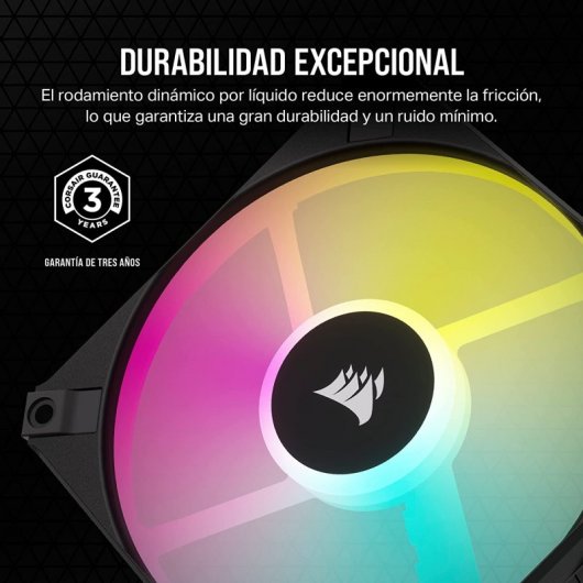 Corsair AF120 RGB Slim Ventilador con Rodamiento Dinámico de Fluidos PWM 120 mm Negro