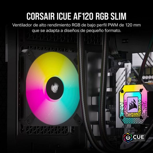 Corsair AF120 RGB Slim Ventilador con Rodamiento Dinámico de Fluidos PWM 120 mm Negro