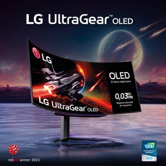 LG UltraGear 45GR95QE-B 44,5" OLED WQHD 240Hz compatibile G-Sync curvo