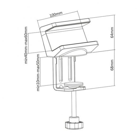 Kimex Support de Table pour Multiprises Noir