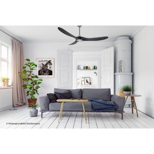 Deckenventilator CasaFan 315225 Eco Genuino 152 cm 3 Flügel Schwarz/Chrom DC