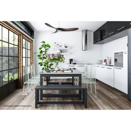 CasaFan 312220 Eco Original Deckenventilator mit Fernbedienung, 7 W, 122 cm, Walnuss/Weiß