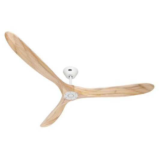 CasaFan 318018 Eco Original Deckenventilator mit Fernbedienung, 30 W, Naturholz/Weiß