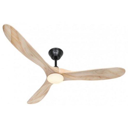 Ventilador de teto CasaFan 315265 Eco Genuino 152cm Madeira Natural Preto Luz