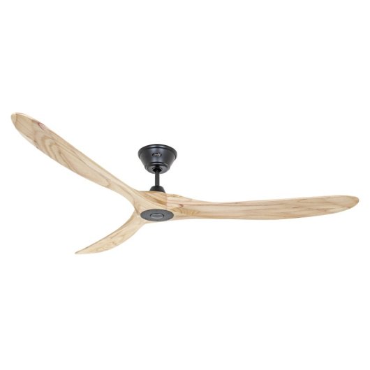 CasaFan 318018 Eco Original Deckenventilator mit Fernbedienung, 30 W, 180 cm, Massivholz/Schwarz