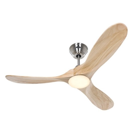 CasaFan 312260 Eco Original Deckenventilator mit Licht und Fernbedienung, 16 W, 152 cm, Naturholz/Chrom