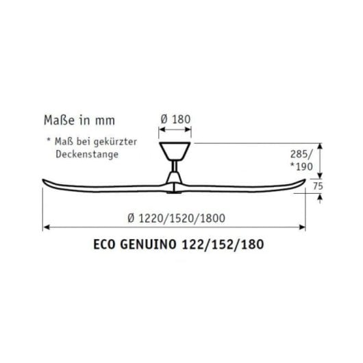 Ventilador de Teto CasaFan 312222 Eco Genuino 152cm Latão/Madeira Natural